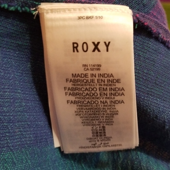 Roxy Blue Purple Sunburst Strapless Sundress Dress - Picture 6 of 7